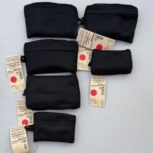 Muji Black Mesh Pouches Set of 6